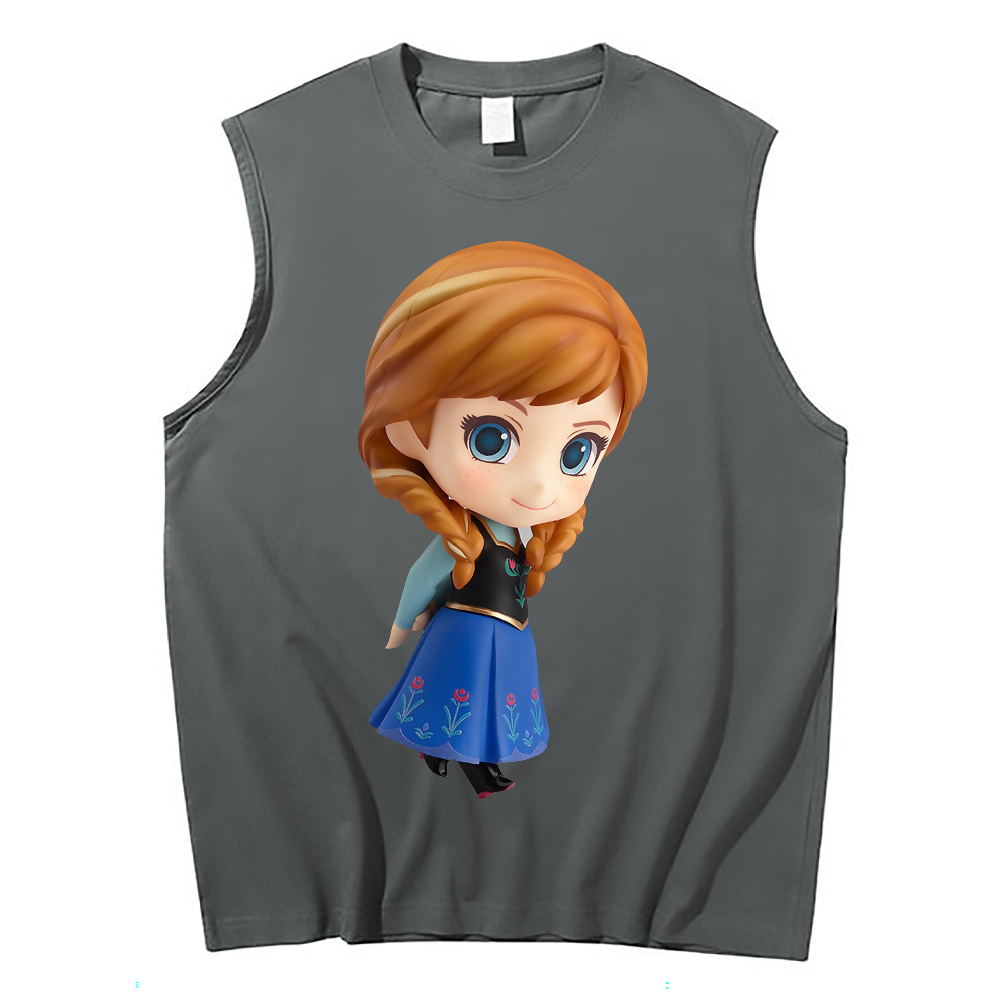 （画像用） アナと雪の女王 アンナ エルサ Frozen Anna Elsa コットン100％タンクトップ（フロントプリント）
